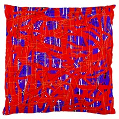 Blue And Red Pattern Standard Flano Cushion Case (one Side)