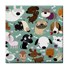 Dog Pattern Tile Coasters by Mjdaluz