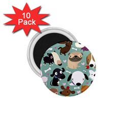 Dog Pattern 1 75  Magnets (10 Pack) 