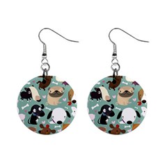 Dog Pattern Mini Button Earrings