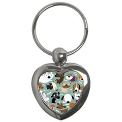 Dog Pattern Key Chains (heart) 