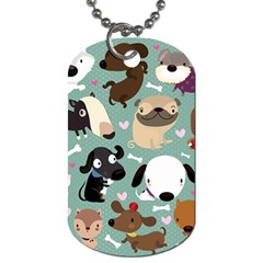 Dog Pattern Dog Tag (two Sides)