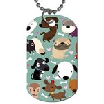 Dog Pattern Dog Tag (Two Sides) Back