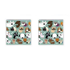 Dog Pattern Cufflinks (square)