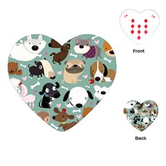 Dog Pattern Playing Cards (heart) 