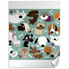 Dog Pattern Canvas 12  X 16   by Mjdaluz