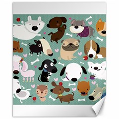 Dog Pattern Canvas 11  X 14  