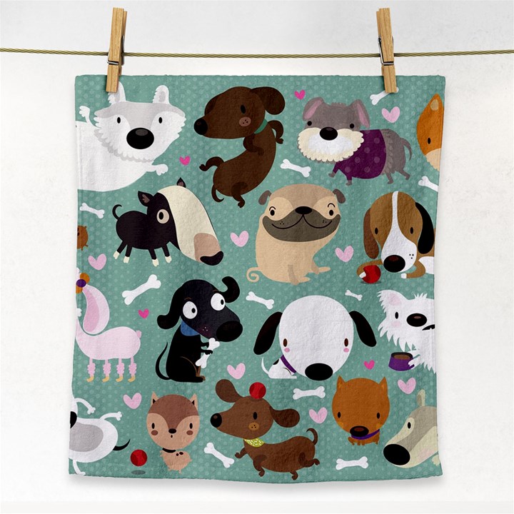 Dog Pattern Face Towel