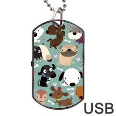 Dog Pattern Dog Tag Usb Flash (one Side)