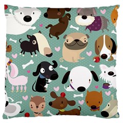 Dog Pattern Large Cushion Case (one Side)