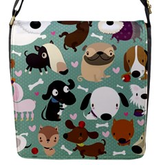 Dog Pattern Flap Messenger Bag (s)