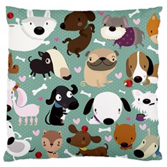 Dog Pattern Standard Flano Cushion Case (one Side)