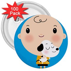 Snoopy 3  Buttons (100 Pack)  by Mjdaluz