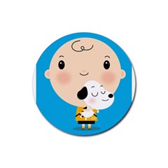 Snoopy Rubber Coaster (round)  by Mjdaluz