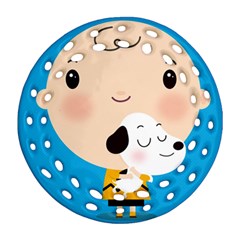 Snoopy Round Filigree Ornament (2side)