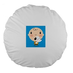 Snoopy Large 18  Premium Round Cushions by Mjdaluz