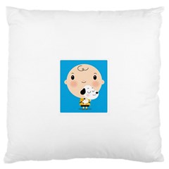 Snoopy Large Flano Cushion Case (one Side) by Mjdaluz