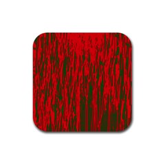 Red And Green Pattern Rubber Coaster (square)  by Valentinaart