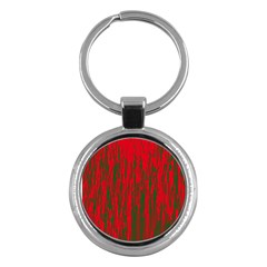 Red And Green Pattern Key Chains (round)  by Valentinaart