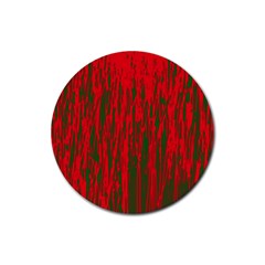 Red And Green Pattern Rubber Coaster (round)  by Valentinaart