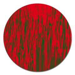 Red And Green Pattern Magnet 5  (round) by Valentinaart