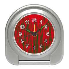 Red And Green Pattern Travel Alarm Clocks by Valentinaart