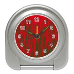 Red and green pattern Travel Alarm Clocks Front