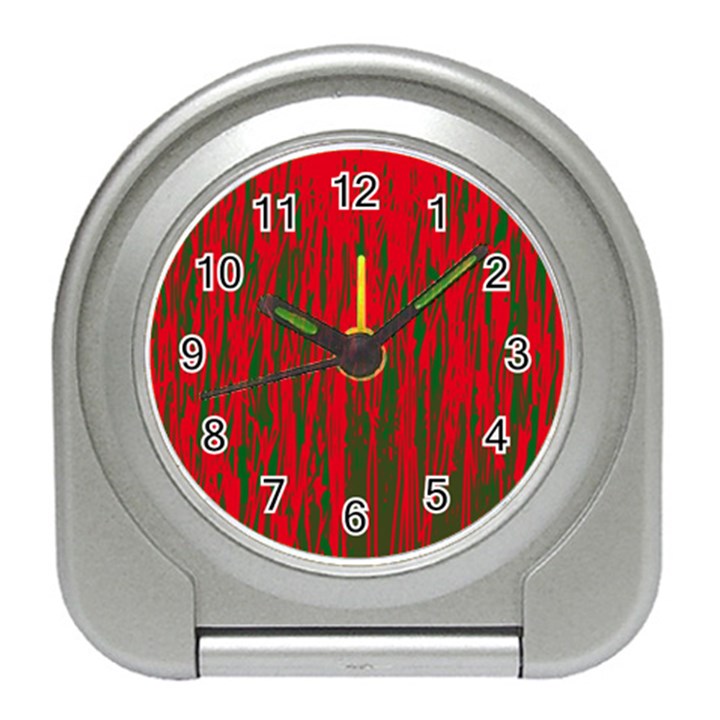 Red and green pattern Travel Alarm Clocks