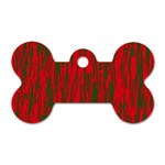 Red and green pattern Dog Tag Bone (One Side) Front