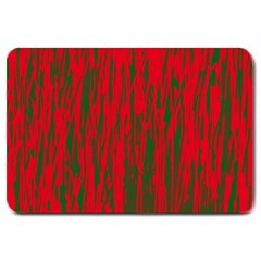 Red And Green Pattern Large Doormat  by Valentinaart