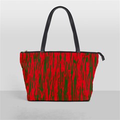 Red And Green Pattern Shoulder Handbags by Valentinaart