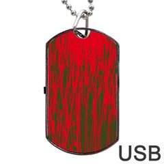 Red And Green Pattern Dog Tag Usb Flash (two Sides) 