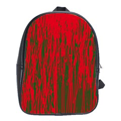 Red And Green Pattern School Bags (xl)  by Valentinaart