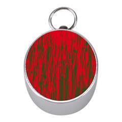 Red And Green Pattern Mini Silver Compasses