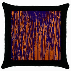 Blue And Orange Pattern Throw Pillow Case (black) by Valentinaart