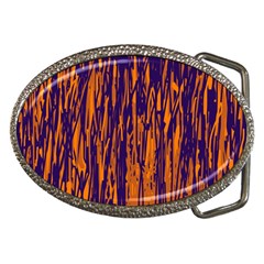 Blue And Orange Pattern Belt Buckles