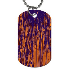 Blue And Orange Pattern Dog Tag (two Sides) by Valentinaart