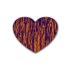 Blue And Orange Pattern Heart Coaster (4 Pack)  by Valentinaart