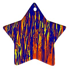 Orange, Blue And Yellow Pattern Star Ornament (two Sides)  by Valentinaart