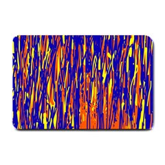 Orange, Blue And Yellow Pattern Small Doormat  by Valentinaart