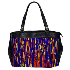 Orange, Blue And Yellow Pattern Office Handbags by Valentinaart