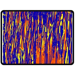 Orange, Blue And Yellow Pattern Fleece Blanket (large) 