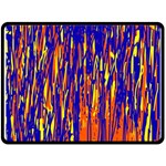 Orange, blue and yellow pattern Fleece Blanket (Large)  80 x60  Blanket Front