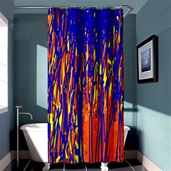 Orange, Blue And Yellow Pattern Shower Curtain 36  X 72  (stall)  by Valentinaart