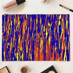 Orange, Blue And Yellow Pattern Cosmetic Bag (xxl)  by Valentinaart