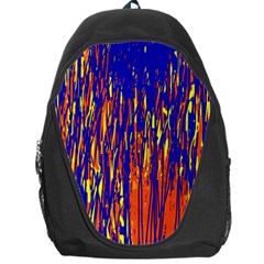 Orange, Blue And Yellow Pattern Backpack Bag by Valentinaart