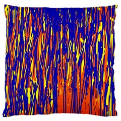 Orange, Blue And Yellow Pattern Large Flano Cushion Case (two Sides) by Valentinaart