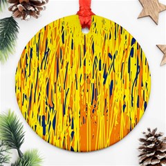 Yellow Pattern Ornament (round)  by Valentinaart