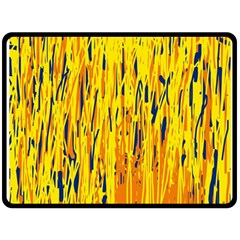 Yellow Pattern Double Sided Fleece Blanket (large) 