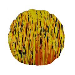 Yellow Pattern Standard 15  Premium Flano Round Cushions by Valentinaart